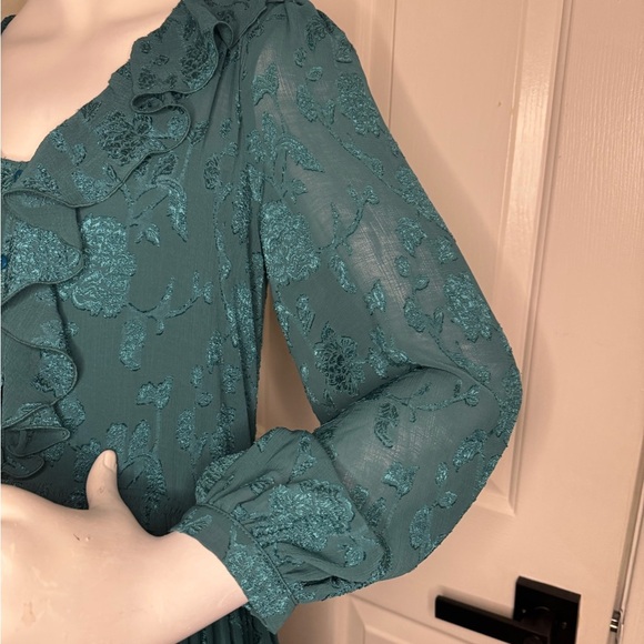 Zara Elegant Teal Maxi Dress Size XS.  #55 - Picture 9 of 15